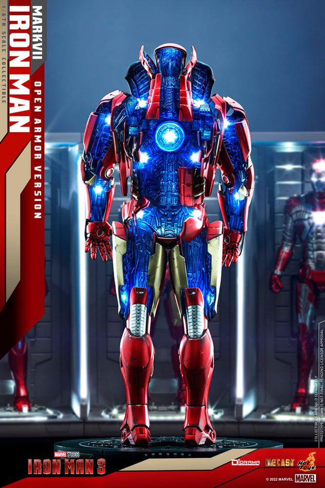 HOT TOYS - Marvel - Iron Man 3 Diorama 1:6 Action Doll Iron Man Mark VII (Open Armor Ver) DS004-D51 - Image 6