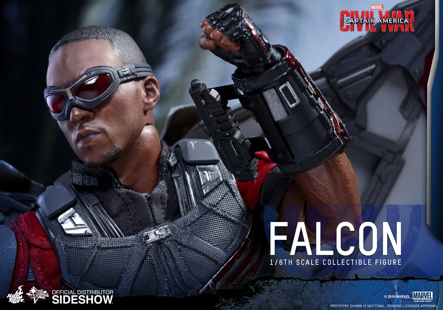HOT TOYS - Marvel - Captain America - Civil War - Falcon - Movie Masterpiece 1:6 Action Doll - Image 4