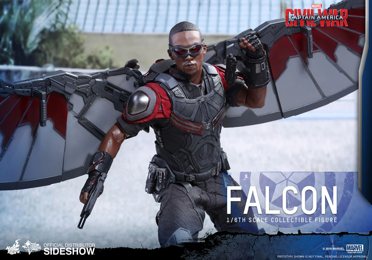 HOT TOYS - Marvel - Captain America - Civil War - Falcon - Movie Masterpiece 1:6 Action Doll - Image 5