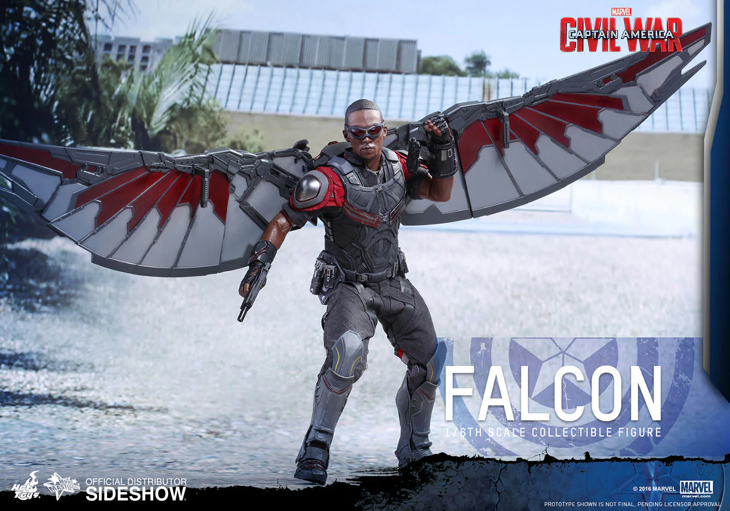 HOT TOYS - Marvel - Captain America - Civil War - Falcon - Movie Masterpiece 1:6 Action Doll - Image 9