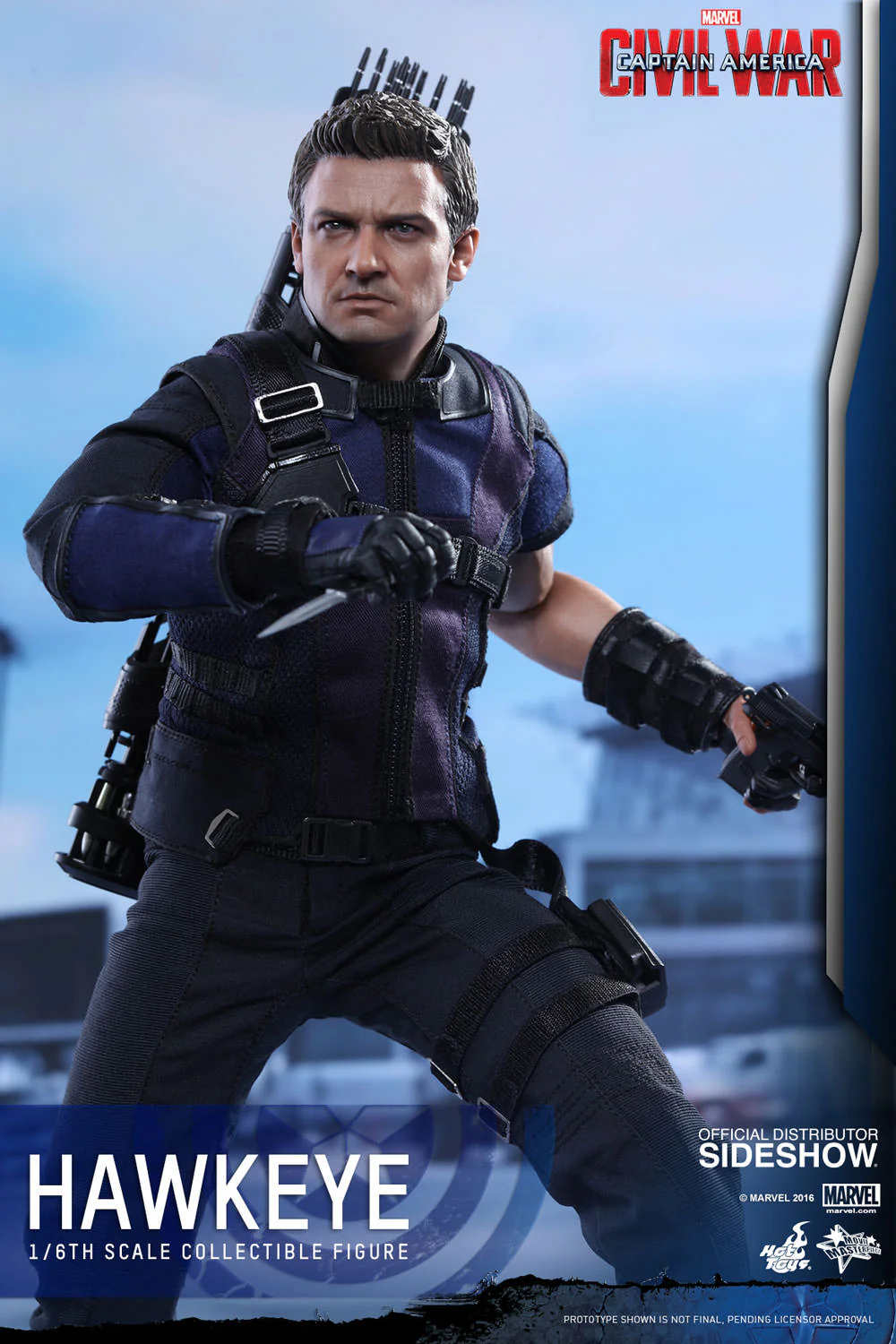 HOT TOYS -  Captain America - Civil War - Hawkeye - Movie Masterpiece 1:6 Action Doll  MMS358 - Image 4