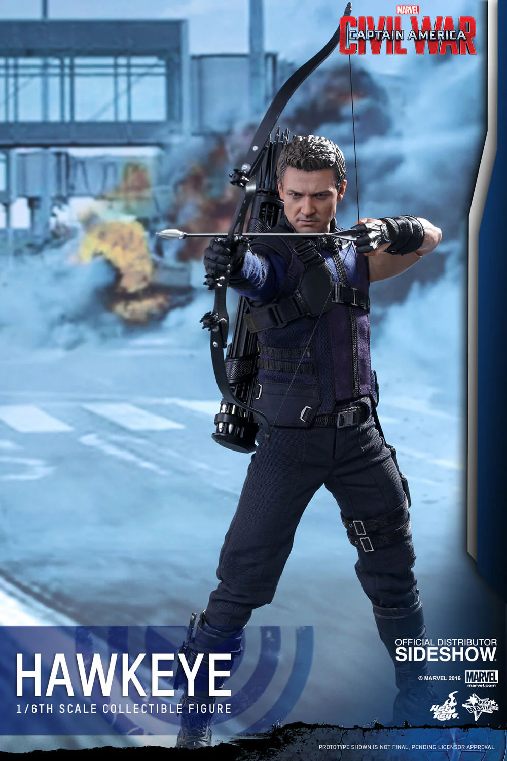 HOT TOYS -  Captain America - Civil War - Hawkeye - Movie Masterpiece 1:6 Action Doll  MMS358 - Image 8
