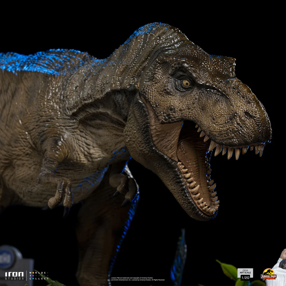 IRON STUDIO - Jurassic Park Demi Art Scale Statue 1:20 T-Rex Attacks Donald Gennaro - Image 15