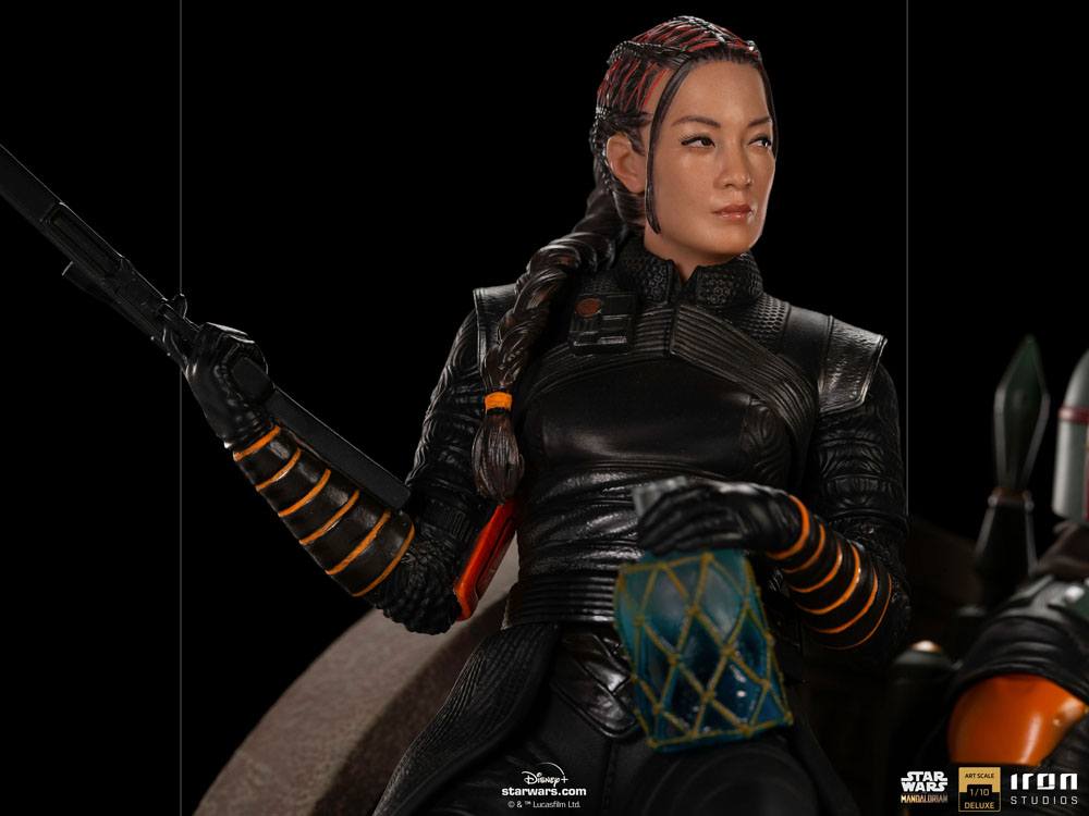 IRON STUDIO - Star Wars The Mandalorian DeLuxe Art Scale Statue 1:10 Boba Fett & Fennec on Thrones - Image 9